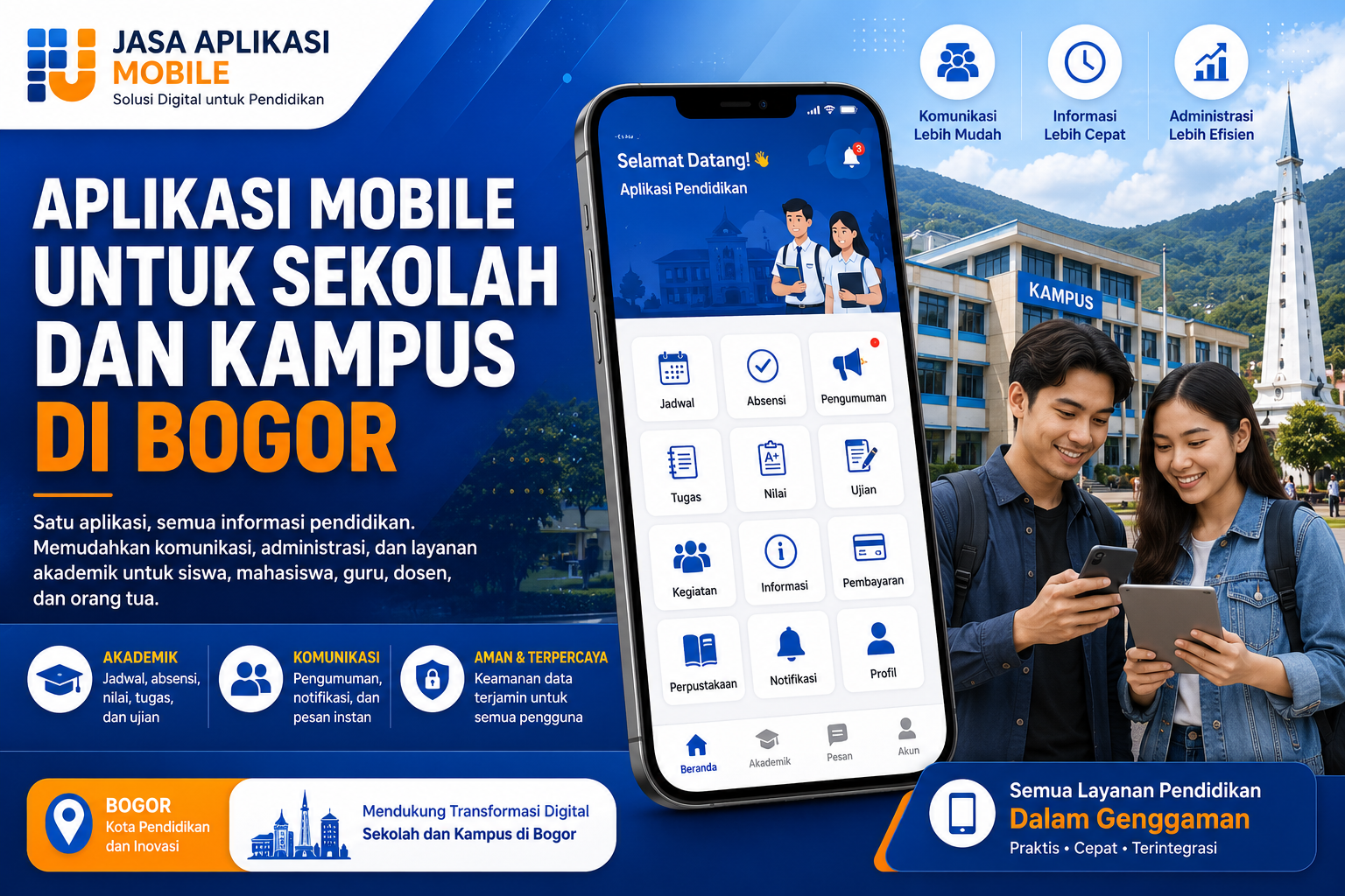 Aplikasi Mobile untuk Sekolah dan Kampus di Bogor